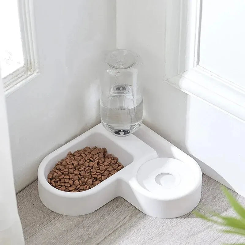 2-in-1 Futterstation mit Wasserspender für Hunde & Katzen
