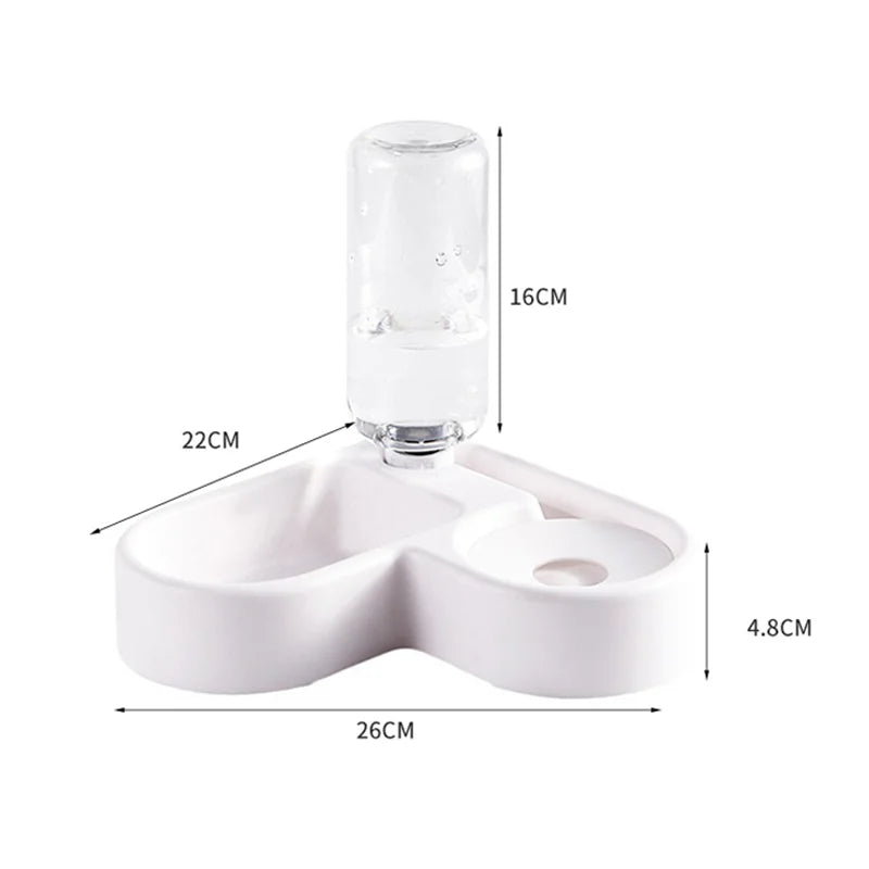 2-in-1 Futterstation mit Wasserspender für Hunde & Katzen