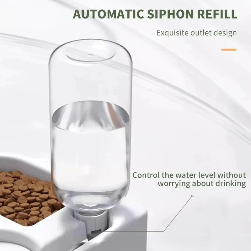 2-in-1 Futterstation mit Wasserspender für Hunde & Katzen